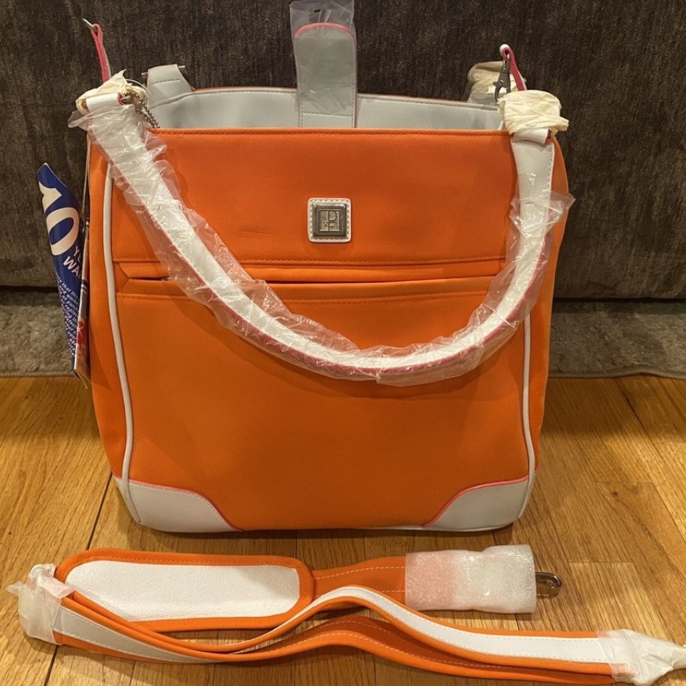 DVF Orange and White weekender Handbag